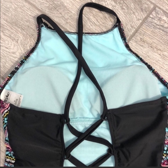 𝅺MOSSIMO multicolor strappy 1-piece Swimsuit - Picture 6 of 8